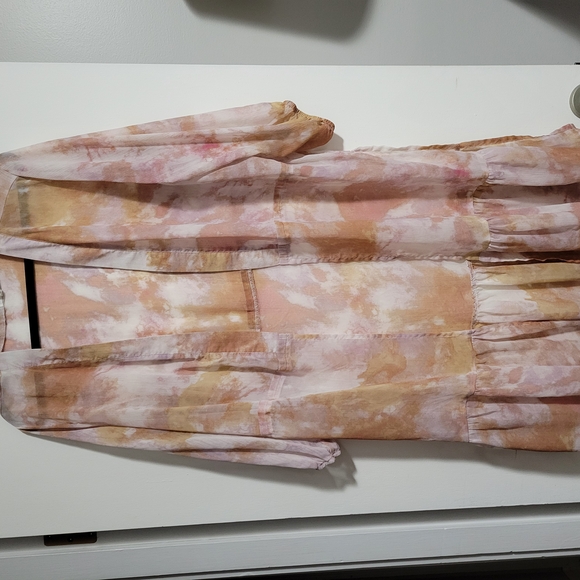 Maurices Tops - Maurcies Pink And Tan Acid Washed Cardigan